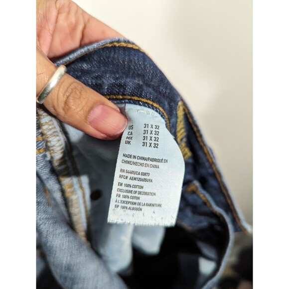 American Eagle AE Blue Original Boot Leg Dark Wash Jeans Men Size 31 EUC - Picture 5 of 7